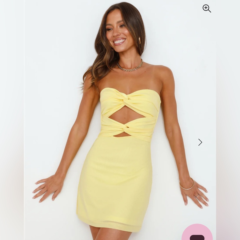 Hello Molly Yellow Strapless Dress